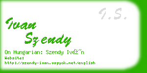 ivan szendy business card